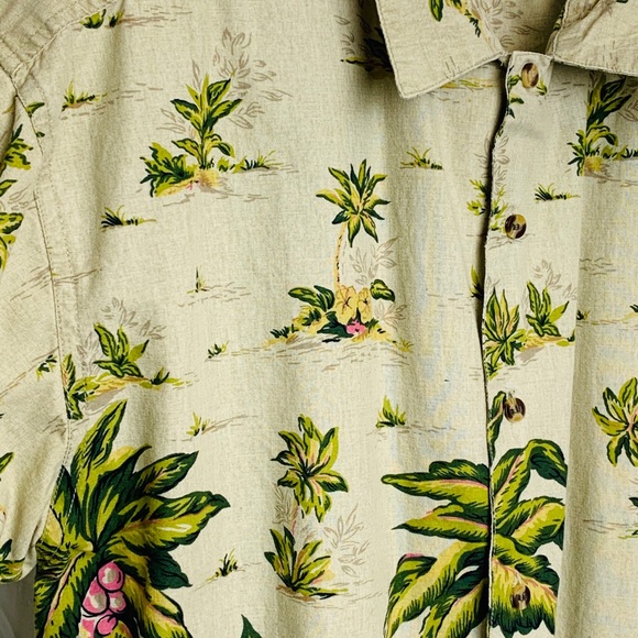 Presence Hawaiian Shirt Sz M Palm Hibiscus Cotton - Picture 5 of 8